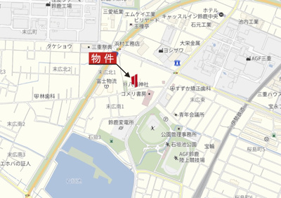 【地図】 | 鈴鹿市末広北1丁目《全11区画》 | 広域Map