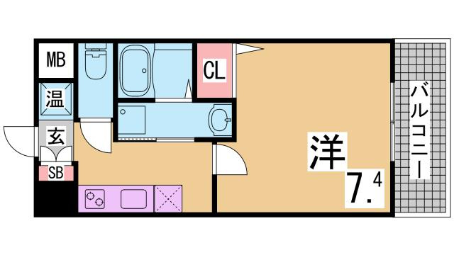神戸市須磨区大田町４丁目の賃貸マンションの間取り