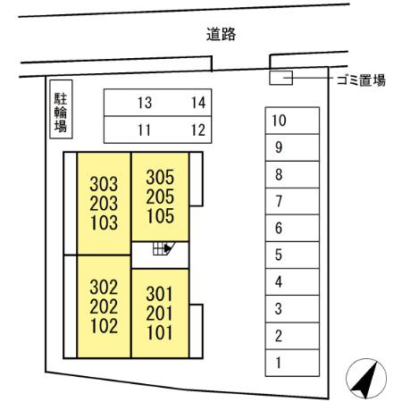 プレミール大琳寺の区画図