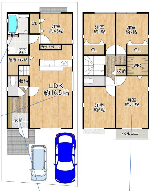【間取り】 | 東大阪市三島１丁目中古戸建