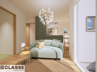 【完成予想図】 | 宇治市広野町尖山　1区画　売土地　建築条件付き | アトリエスタイルハウス仕様の窓はペアガラス、サッシはアルミ×樹脂複合のハイブリットサッシを採用。ガラスの間には断熱性の高いアルゴンガスを充填しておりますので、より断熱性能が高まる仕様になっております。