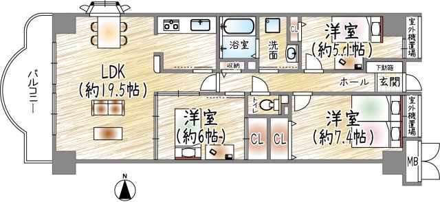 シャンテ川西1号棟
