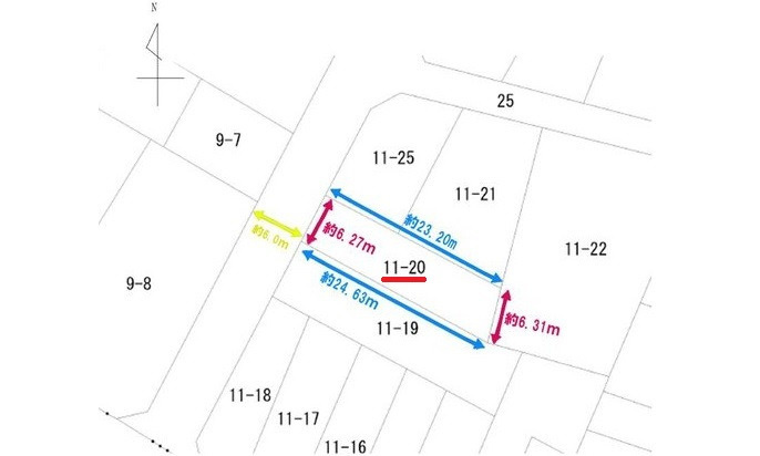 西区三篠町２丁目の区画図