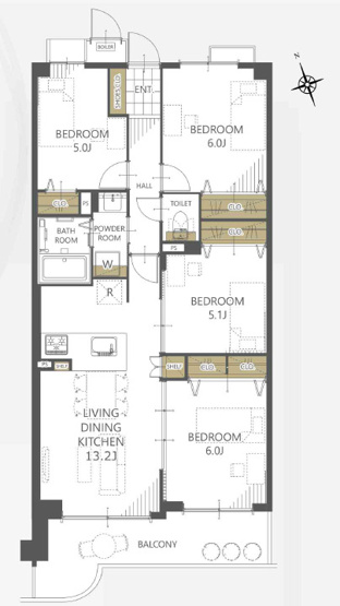 【間取り】 | リベール加古川シティWEST弐番館　2階 | 4LDKです。