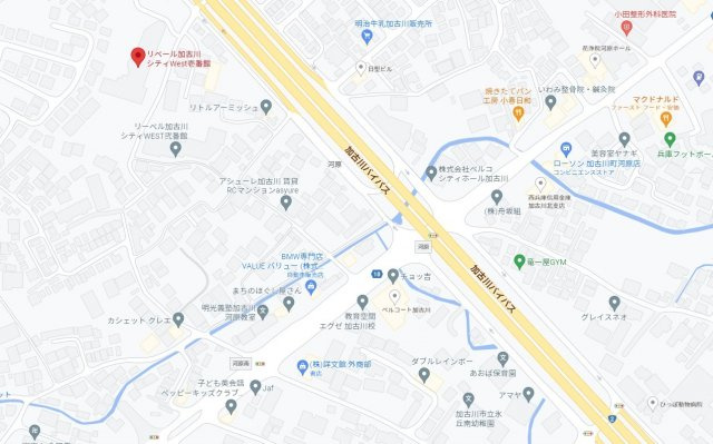 リベール加古川シティWEST弐番館　2階の地図|氷丘南小学校、氷丘中学校