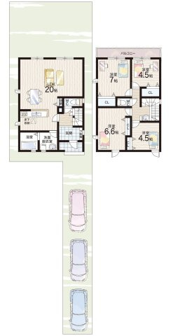 近江八幡市安土町常楽寺　第24-1期　新築一戸建ての間取り|1号地