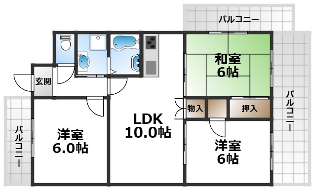 【間取り】 | プランドール東豊中