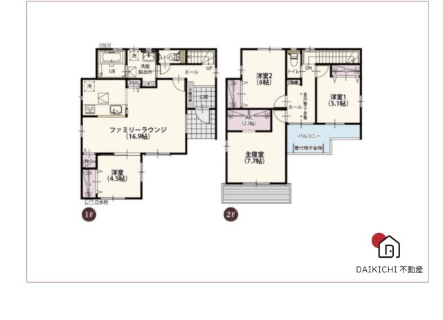 【間取り】 | 熊谷市上之第９期　ワイウッドコート　新築戸建　全4棟　1号棟 | 1号棟