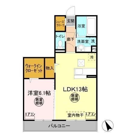 アルカディアAの間取り