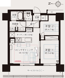これぞタワマン！32階の富士山拝める眺望は無敵！【THE YOKOHAMA FRONT TOWER】の間取り
