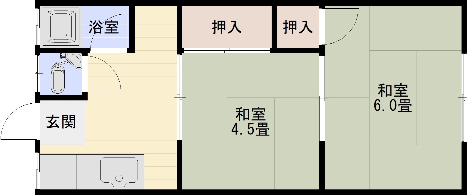 柏原市玉手町のアパートの間取り