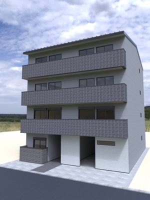 【外観パース】 | 仮）フラッティ烏丸十条（全17室）