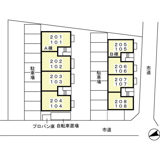 ヴィラ・サンライズ　Ａ の駐車場