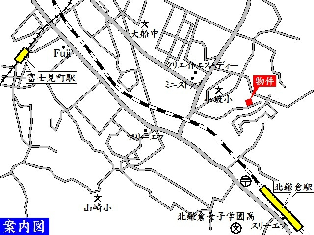 シャンベール北鎌倉１の地図|閑静な住環境に立地　旭化成ヘーベルメゾン