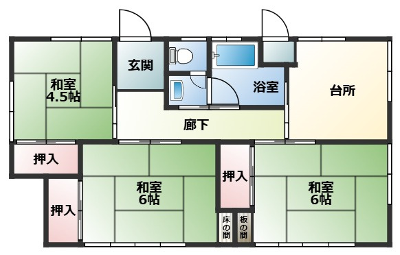 【間取り】 | 笠間市旭町　中古戸建 | 赤ちゃんスペースや客間など、多彩な用途で使用できる和室☆