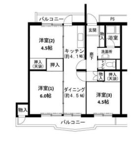 ビレッジハウス志染18号棟の間取り