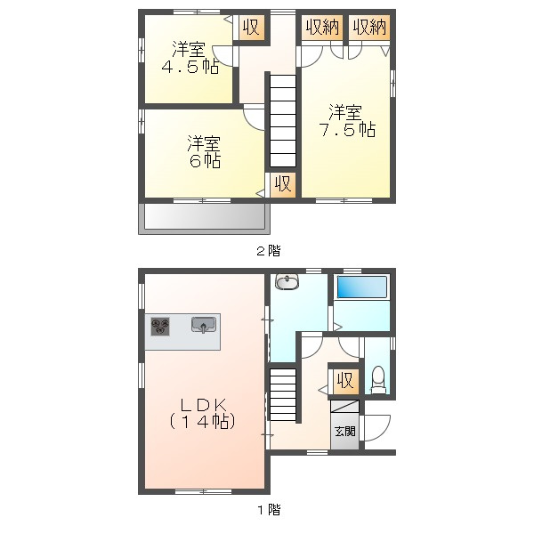 ブランノワール北長瀬の間取り