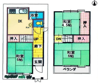 【間取り】 | 尼崎市南武庫之荘８丁目中古戸建 | こじんまりとした３DKの 間取りです♪お好きなリフォームを楽しんでみませんか？