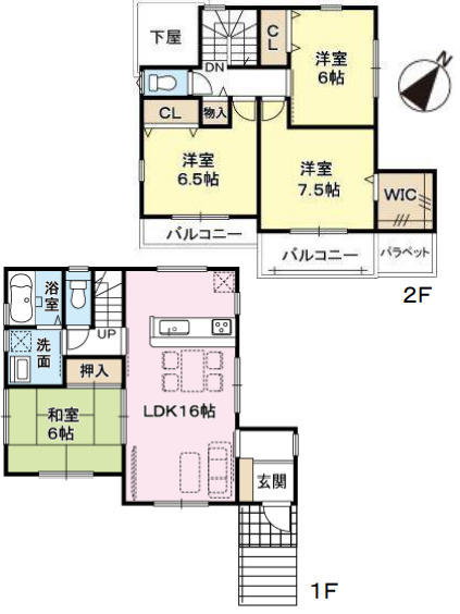 日当たり良好・お車並列２台・神陵台　全２棟 ２号棟