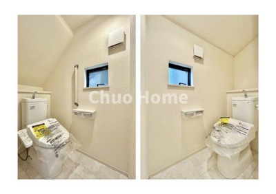 【トイレ】 | 江戸川区東葛西3丁目新築分譲住宅 | 【トイレ×2】 温水洗浄便座機能付きトイレ。温水洗浄便座は清潔にお使いいただくための大切なアイテムです。