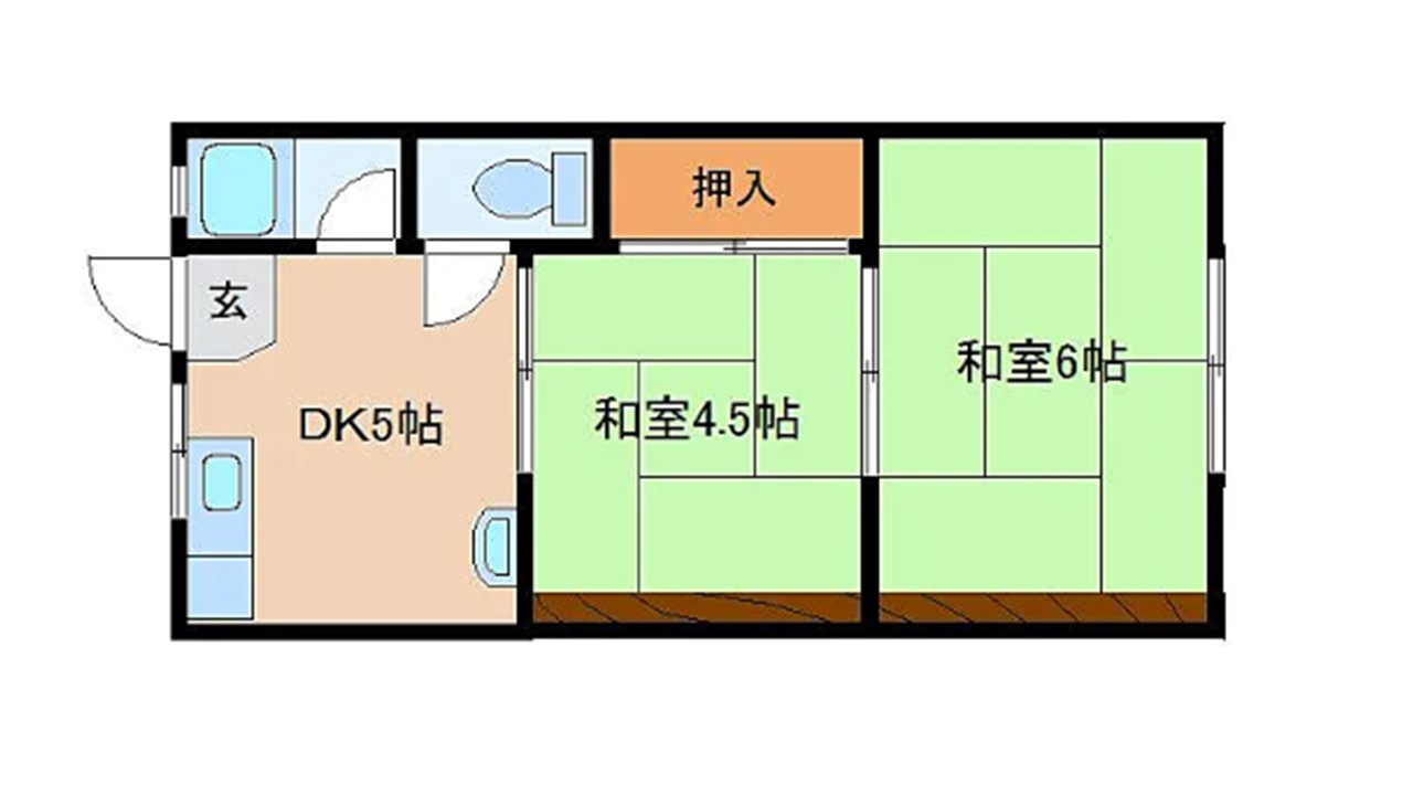 香芝市良福寺　一棟アパート　満室稼働中の間取り
