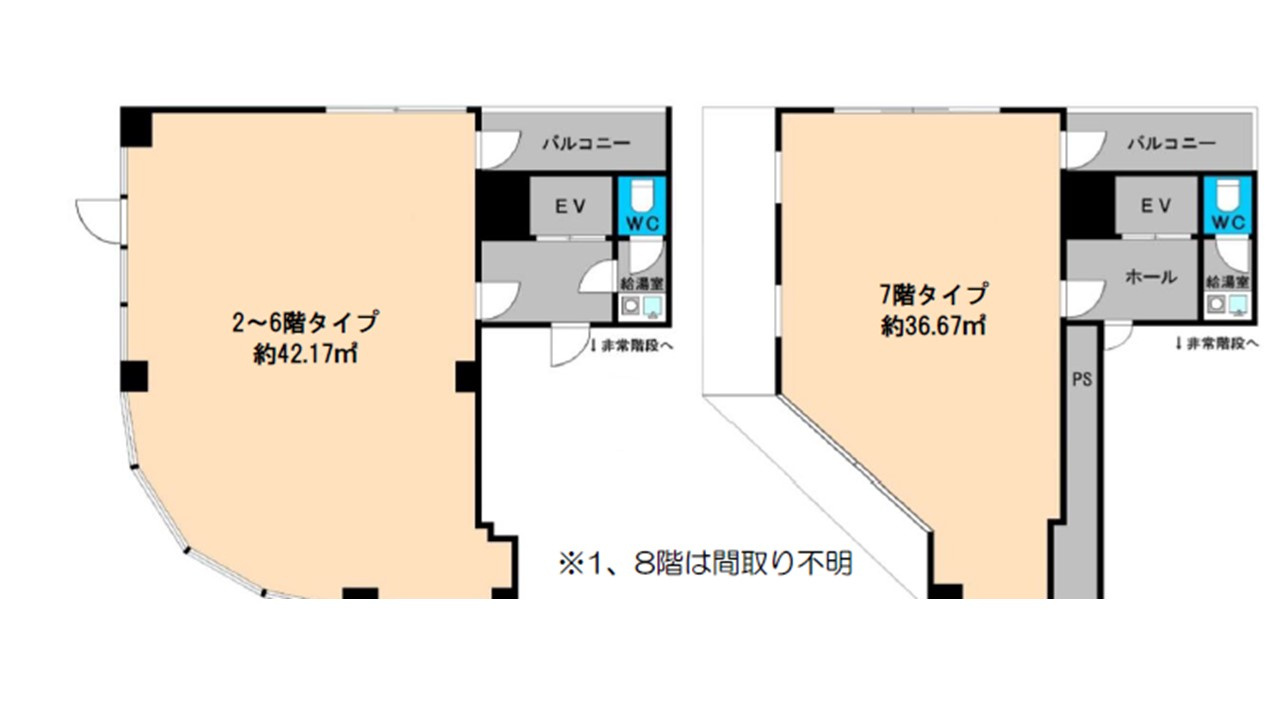 大阪市中央区上本町西5丁目　一棟ビル　　現況満室稼働中の間取り