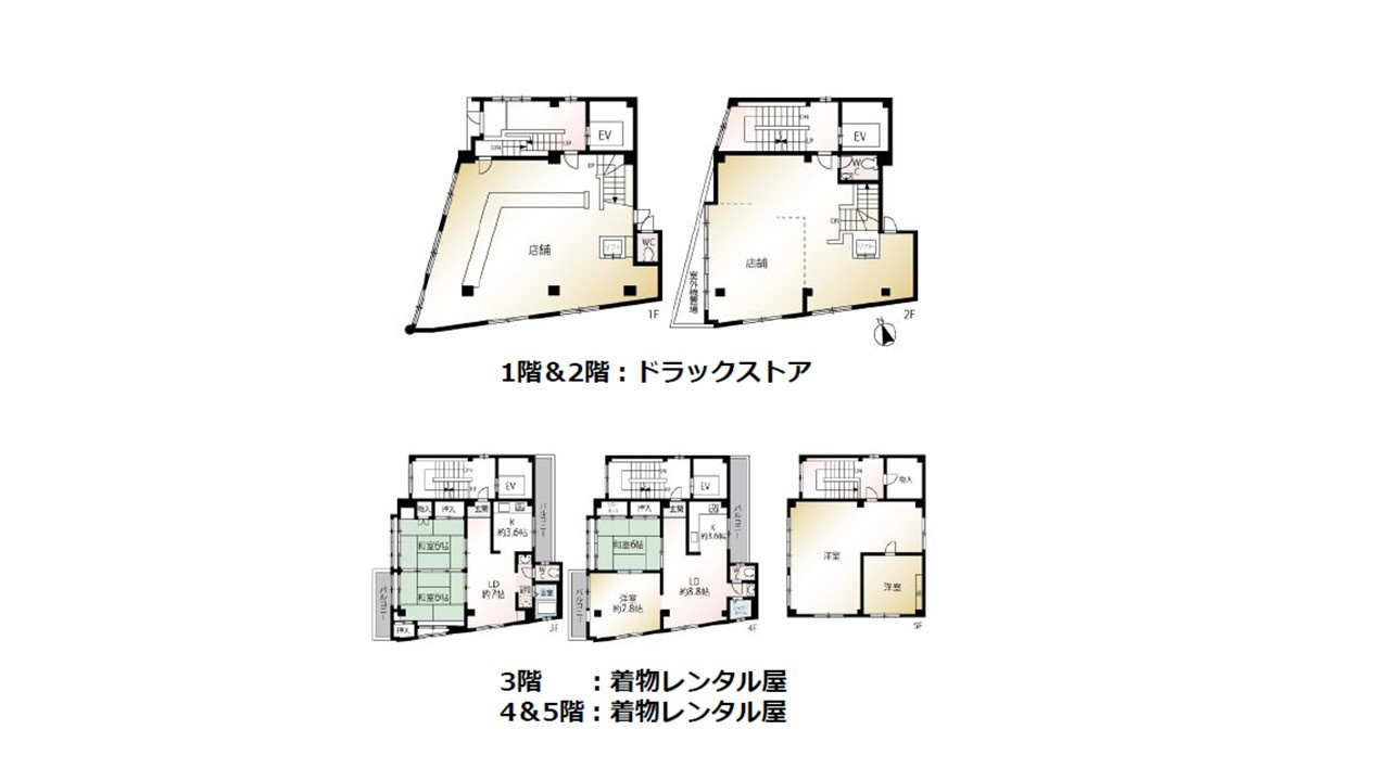 京都市東山区祇園町南側　一棟ビル　の間取り