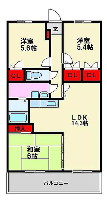 福岡市南区弥永2丁目　一棟マンション　満室稼働中の間取り