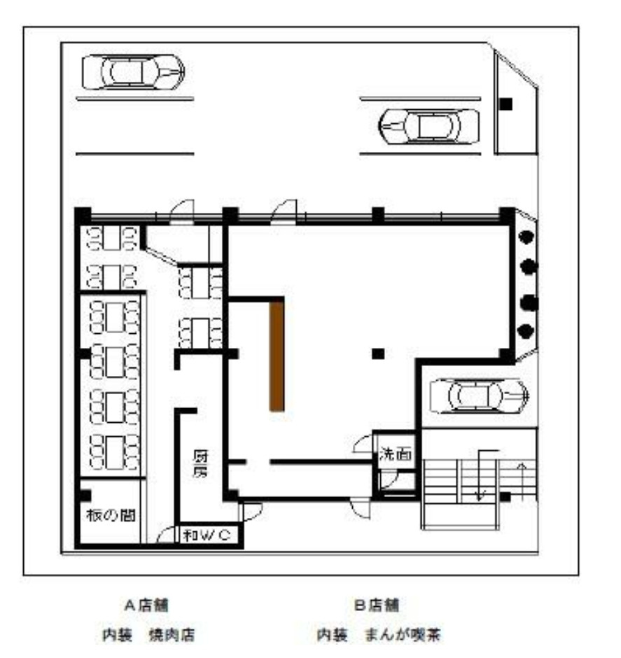名古屋市天白区野並1丁目　店舗事務所　満室稼働中の間取り