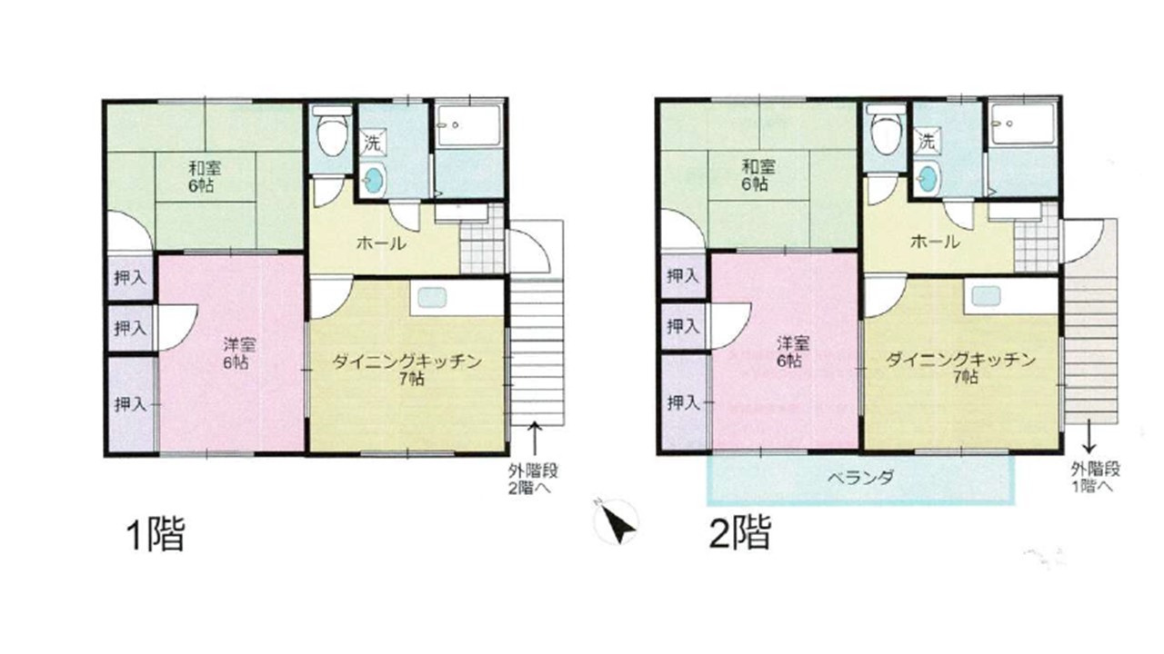 広島市東区牛田旭2丁目　一棟アパート　満室稼働中の間取り