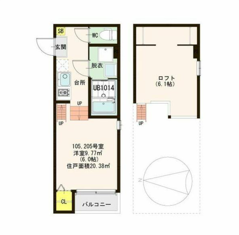 大阪市平野区喜連4丁目　大阪市内築浅アパートの間取り