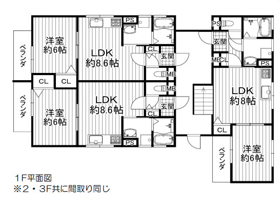守口市寺方元町2丁目　一棟マンション　満室稼働中の間取り
