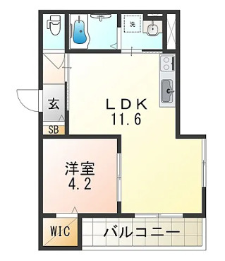 【大阪府】大阪市住之江区　一棟収益アパートの間取り