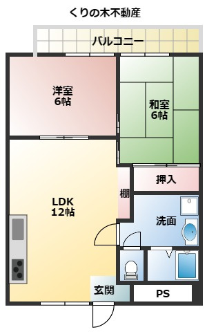 【間取り】 | エンツォ今治 | 2LDKタイプのお部屋です