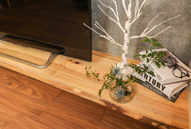 COLORSグリーンヒル草津市新堂町9区画のその他|～施工事例～天然木のTVボード♪