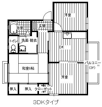 フレグランス南多田の間取り|駐車場２台無料です★最上階の角部屋・３ＤＫの間取りです♪