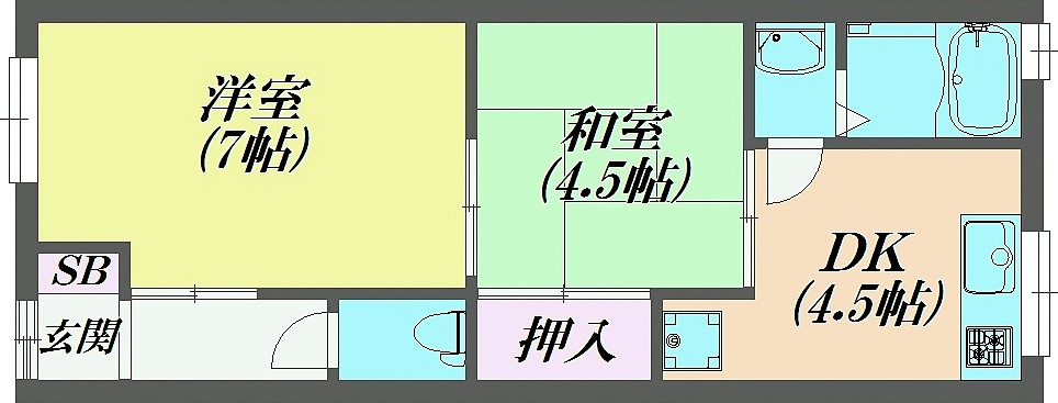 神戸市長田区東尻池町７丁目の一戸建ての間取り