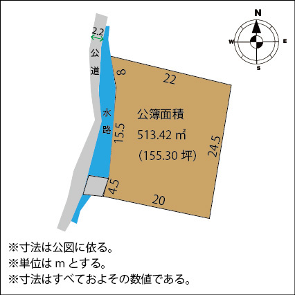 足利市菅田町の売地の土地図