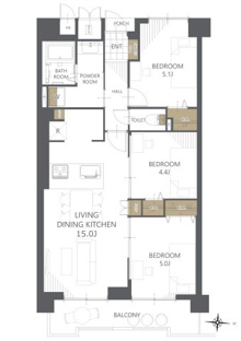 【間取り】エクレール足立 