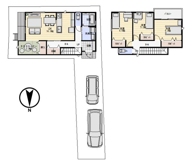 ルミエールタウン三宅の参考プラン|E号地