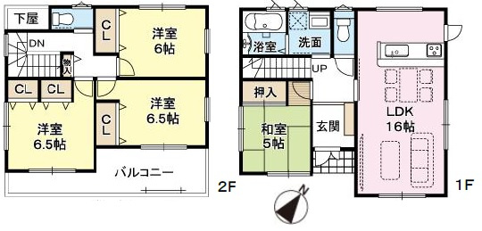 神戸市垂水区神陵台７丁目　未入居戸建の間取り