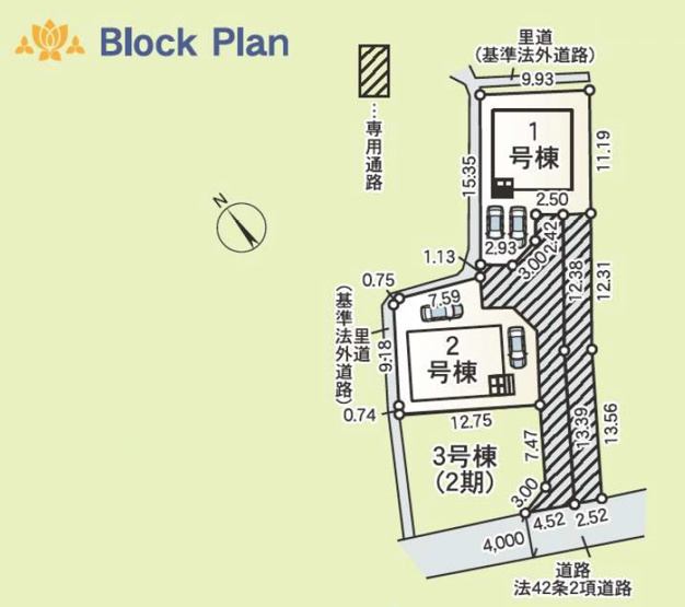 【区画図】 | 加古川市東神吉町西井ノ口第8（全2棟）1号棟 | 1号棟。