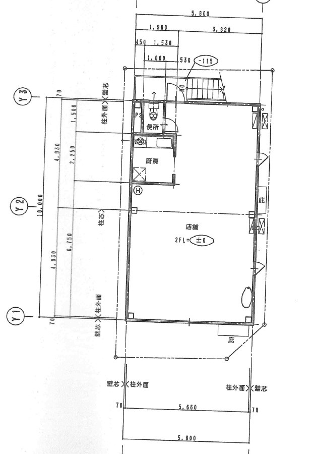 新居浜市　一棟店舗の間取り