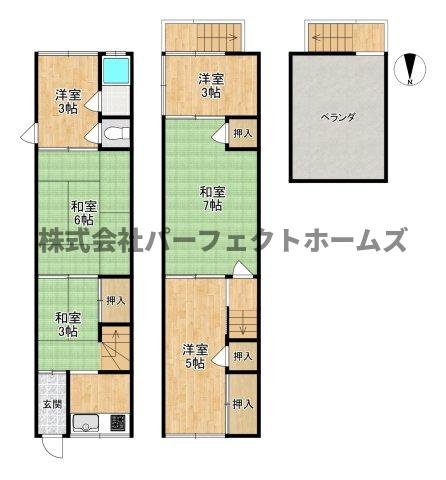 出口５丁目テラスハウスの間取り