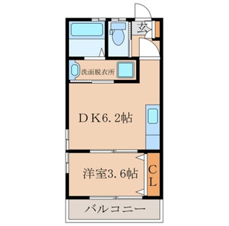 【間取り】 | クレストコートA・B棟 | 1DK