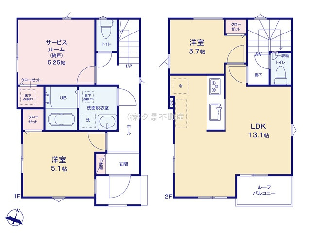 【間取り】 | 《仲介手数料無料》練馬区石神井台５丁目25-26(2号棟)新築一戸建てリナージュ