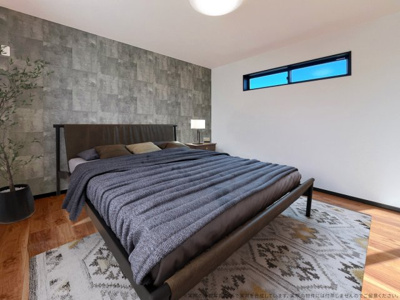 【寝室】 | 【主寝室　CG家具設置イメージ】
※画像内に含まれる家具家電はCGで作成したイメージです。実際の物件には付帯しません。