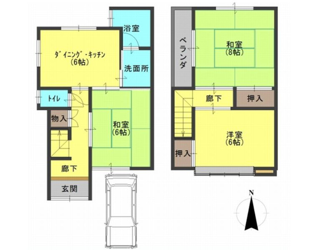 【間取り】 | 山科区小山中ノ川町　中古戸建（賃貸オーナーチェンジ）