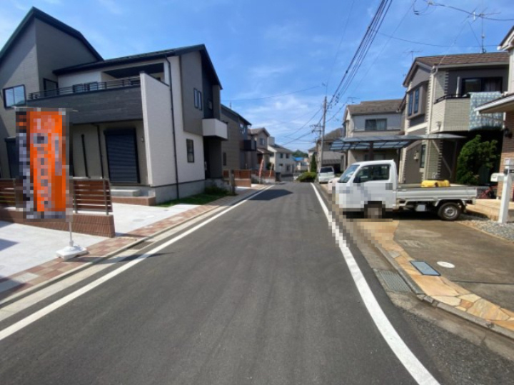 祝　成約済み　八王子市　石川町　新築戸建ての前面道路含む現地写真|～仲介手数料無料☆八王子ひなた不動産～　八王子市石川町　新築戸建て