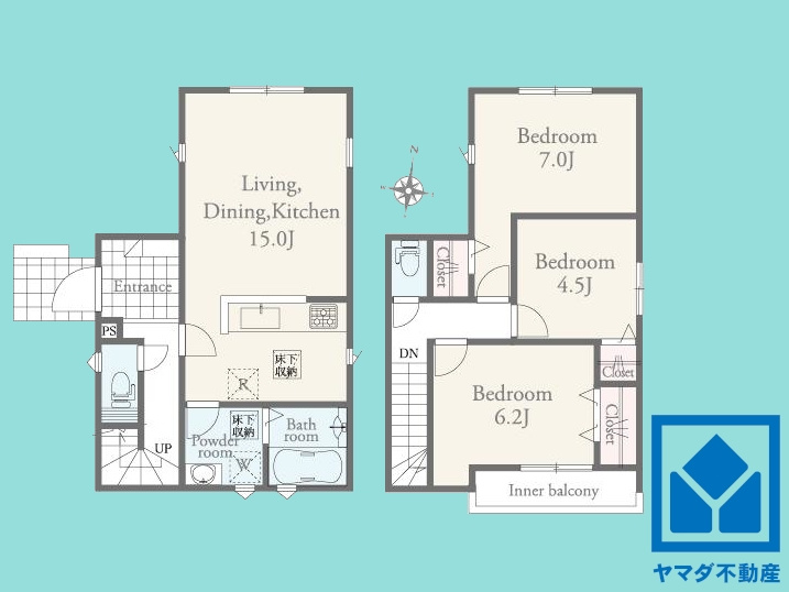 大津市瀬田３丁目　24-1期　1号棟の間取り|図面と現況が異なる場合は現況を優先いたします。